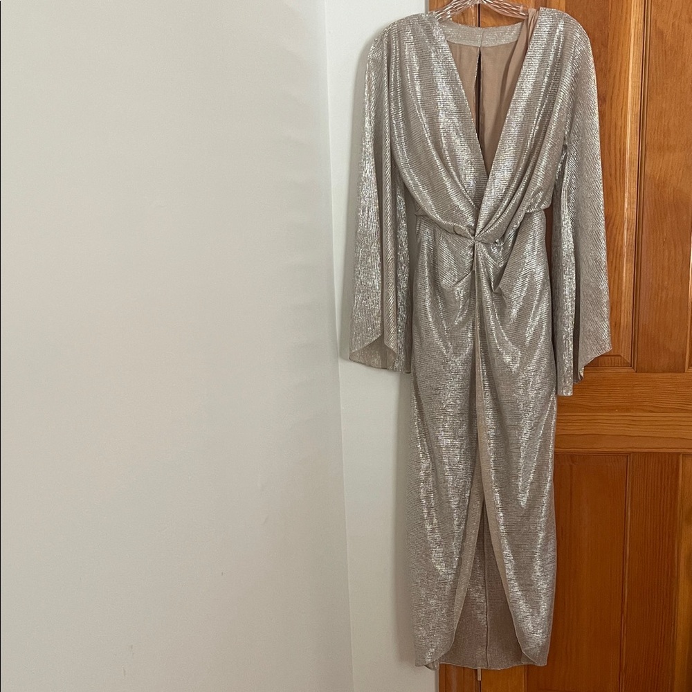 Custom Made Elegant Silver Sequin Dress small